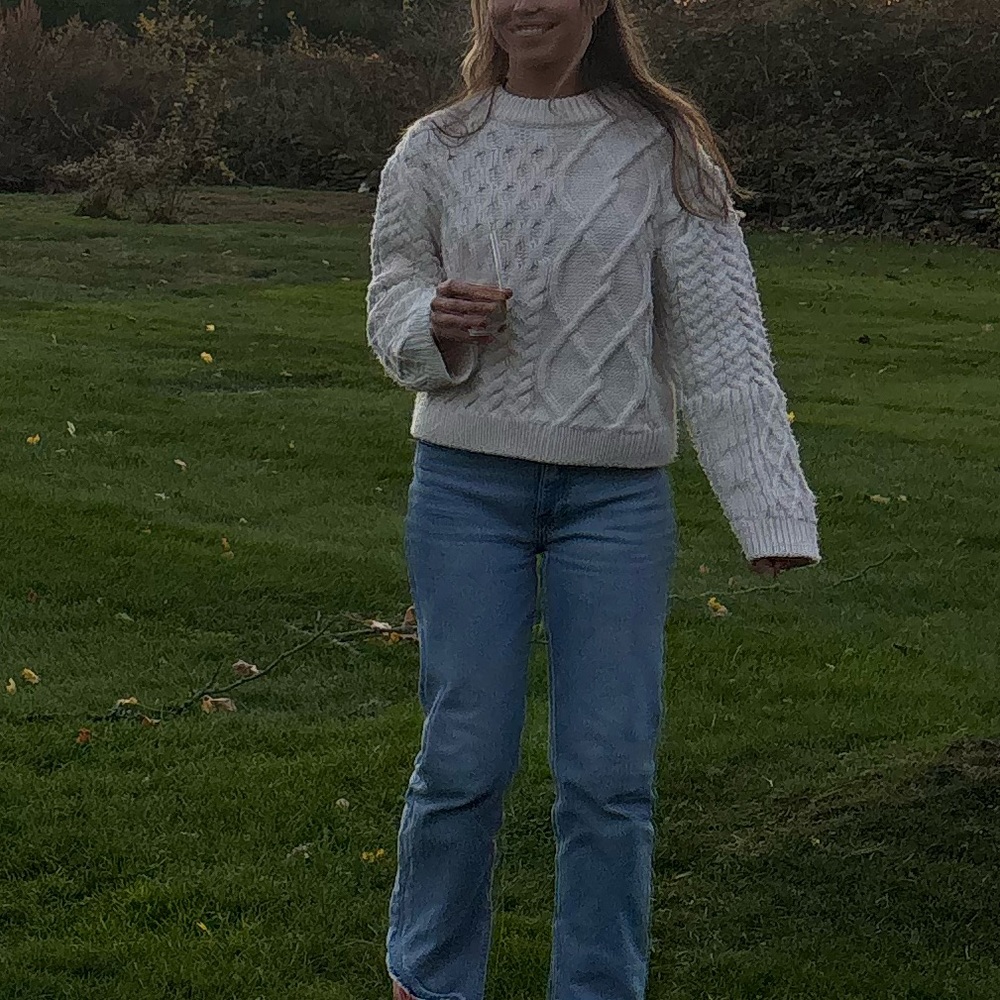 White H&M sweater